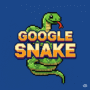 Classic Google Snake game logo with pixel art design, retro gaming, arcade style