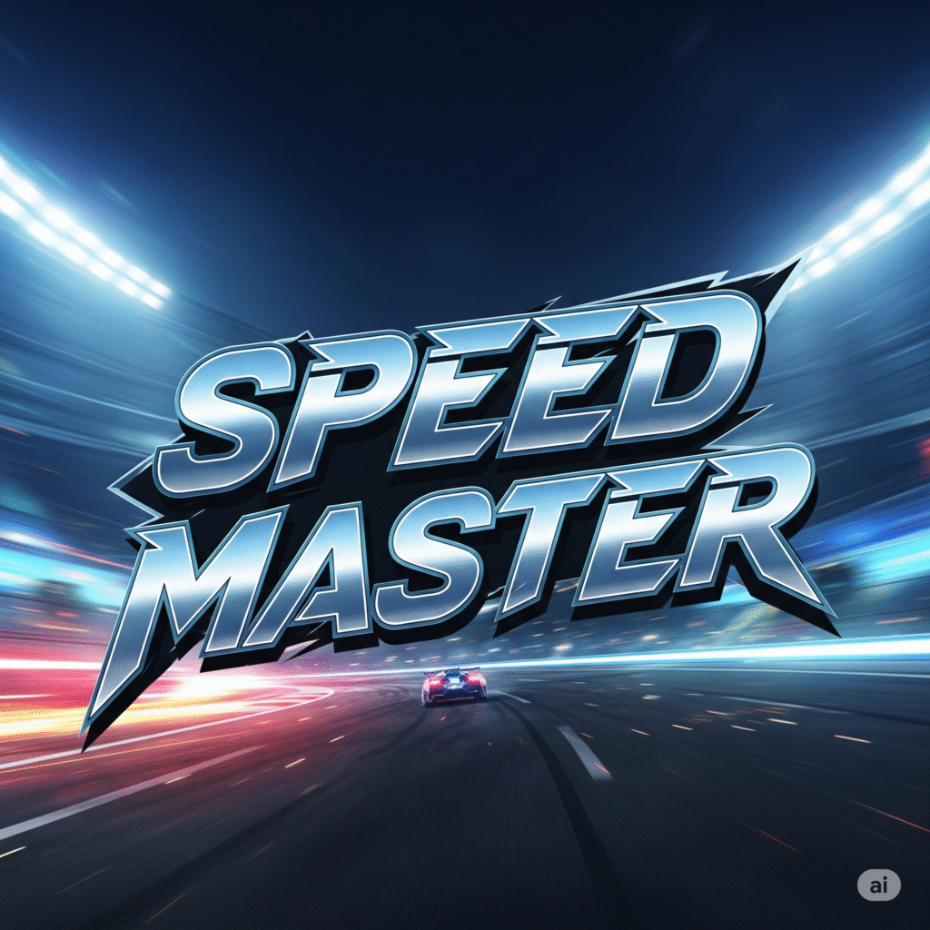 Dynamic Speed Master title, fast-paced arcade game, adrenaline racing experience