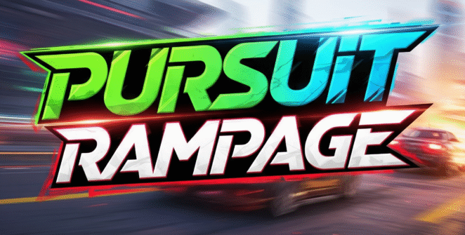 Screenshot of high-octane car chase action in Pursuit Rampage game, featuring futuristic vehicles, explosive stunts, and intense urban environments. Best car combat game for adrenaline junkies.