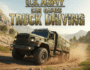 US Army military truck driving simulator game screenshot, off-road vehicle, challenging terrain, realistic graphics, army vehicle simulation, extreme truck driving