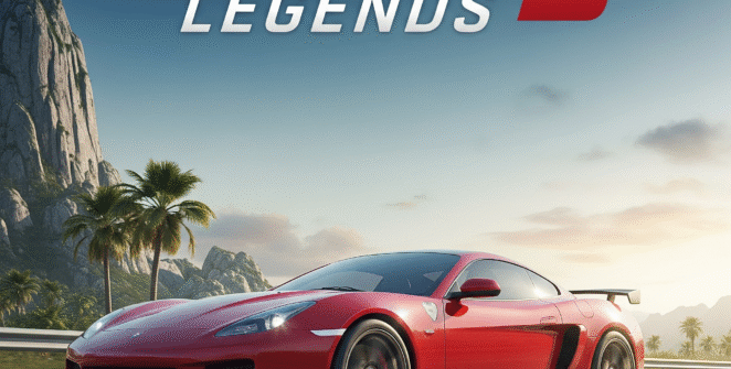 Asphalt 9: Legends high-speed racing game screenshot with luxury sports car on a futuristic track.