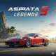 Asphalt 9: Legends high-speed racing game screenshot with luxury sports car on a futuristic track.