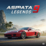Asphalt 9: Legends high-speed racing game screenshot with luxury sports car on a futuristic track.
