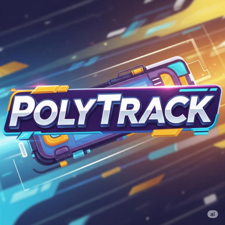 Neon‑lit PolyTrack racing car drifting at high speed on a futuristic circuit”
