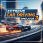 High-speed red sports car drifting through a city street in Extreme Car Driving Simulator 3 with realistic physics and detailed 3D graphics”