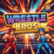 Arcade wrestling game title card: Wrestle Bros, a pixelated fighting experience
