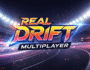 Sleek sports car drifting around a sharp corner under neon lights in Real Drift Multiplayer online drift racing game.