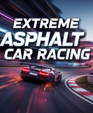 Extreme Asphalt Car Racing gameplay showing high-speed street race with nitro boost and drift action