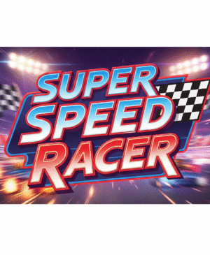 “Neon-lit city circuit in Super Speed Racer with a red sports car drifting under nitro boost”