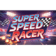 “Neon-lit city circuit in Super Speed Racer with a red sports car drifting under nitro boost”