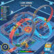 A vibrant 3D car racing game screenshot from Cars Arena: Fast Race 3D, featuring futuristic vehicles on a dynamic, multi-level track. Ideal for mobile racing game enthusiasts.