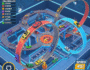 A vibrant 3D car racing game screenshot from Cars Arena: Fast Race 3D, featuring futuristic vehicles on a dynamic, multi-level track. Ideal for mobile racing game enthusiasts.