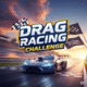 Two high‑performance sports cars launching off the starting line in Drag Racing Challenge, showcasing nitro boost and quarter‑mile speed duel.”