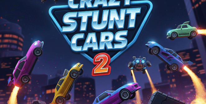 Crazy Stunt Cars 2 game, high-octane racing, extreme car stunts, arcade driving game, customizable vehicles, multiplayer car action