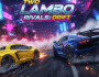Two high-performance Lamborghinis drifting in a neon-lit city at night, showcasing intense racing action. This image is perfect for drift racing game visuals, car game art, fast car backgrounds, and gaming headers.