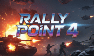 Rally Point 4 off‐road racing car drifting through a sandy desert track with nitro boost activated