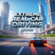 Red sports car drifting through neon‑lit city streets in Extreme Real Car Driving 2025, showcasing realistic car driving simulator physics and nitro boost.”