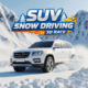 Blue SUV drifting on an icy mountain trail in SUV Snow Driving 3D Race winter off‑road simulator