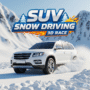 Blue SUV drifting on an icy mountain trail in SUV Snow Driving 3D Race winter off‑road simulator
