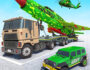 Weaponized War Truck navigating turbulent waterway with mounted cannons firing in aquatic combat