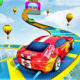 Red off‑road vehicle launching off a watery ramp in Water Surfer Car Stunt, performing a mid‑air flip over crystal‑blue waves in this high‑octane car stunt game.